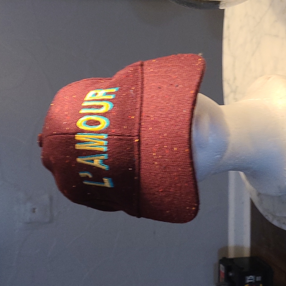 Burgundy hat